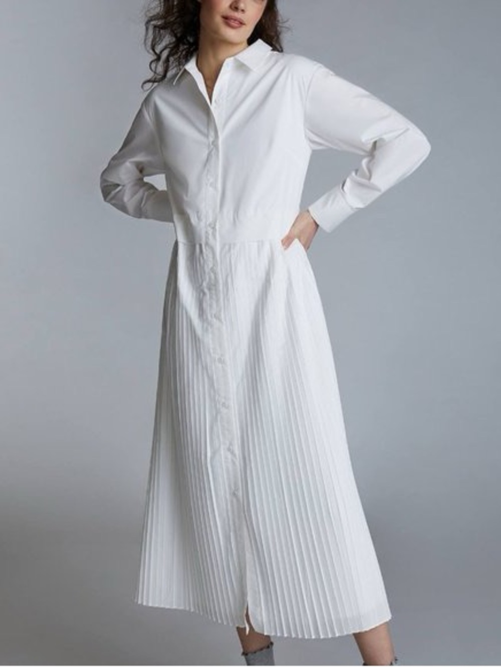 Anthropologie Eleanore Pleated Shirt Dress